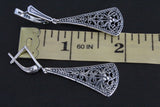 Long earrings Silver 925 Filigree