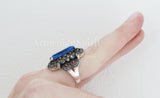 Ring sterling silver 925 jewelry blue lab topaz