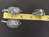 Earrings sterling silver 925 Natural agate