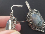 Earrings sterling silver 925 Natural agate