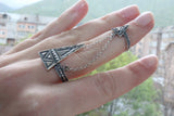 Set of 2 rings Sterling silver 925 Adjustable Armenian