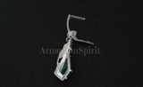 Emerald green stone Silver 925 marcasite Luxury Marcazite