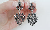 SET Filigree earrings and double ring Sterling silver 925