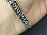 Silver 925 bracelet in ethnic style with black onyx Armenian Jewelry