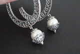 Large earrings Silver 925 Pearl white Armenian Modern