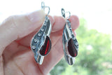 Earrings Sterling silver 925 and natural Garnet ONE of a Kind Armenian jewelry