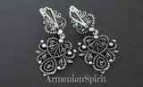 SET Filigree earrings and double ring Sterling silver 925