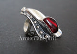 Ring Sterling silver 925 and natural Garnet ONE of a Kind