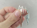 Jewelry earrings long Sterling silver 925 with Armenian ornament