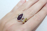 Earrings sterling silver 925 gold plated details amethyst gemstone
