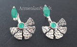 Earrings Sterling silver 925 and natural chrysoprase