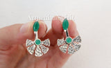 Earrings Sterling silver 925 and natural chrysoprase
