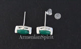 Earrings Sterling silver 925 and natural chrysoprase