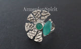 Earrings Sterling silver 925 and natural chrysoprase