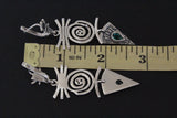Earrings Sterling silver 925 green zircons