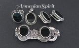 Jewelry Set Earrings ring pendant bracelet Natural black onyx SILVER 925