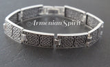 Men women unisex bracelet sterling silver 925 with ethnic ornament