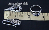 Short earrings Hooked ear wire with blue lab topaz stone