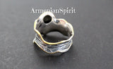 Set ring and earrings black onyx SILVER 925 gold plated