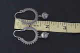 Earrings SILVER 925 long dangle with white pearl Ethnic jewelry