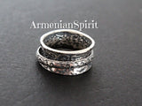 Ring with moving hoop Sterling silver 925 Handmade Armenian
