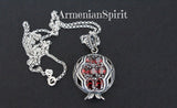 Pomegranate pendant Sterling Silver 925 Big red zircon