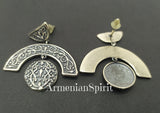 Earrings Sterling silver studs with Armenian ornament