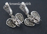 Elephant pendant necklace Silver 925 Marcasite Indian style Elephants