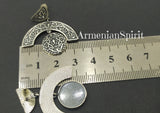 Earrings Sterling silver studs with Armenian ornament