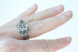 Pyramid  ring SILVER 925 Adjustable rings women unisex Boho jewelry Gifts Unusual