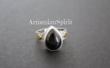 Natural black onyx Ring cabochon CHOOSE gemstone real gold plated SILVER 925