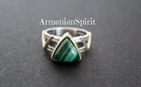 Silver 925 jewelry Earrings with different designs Green malachite