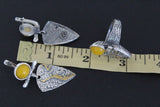 Silver 925 jewelry Earrings Yellow Jadeite gemstone Gold plated