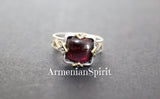 Earrings Silver 925 natural garnet Armenian jewelry set