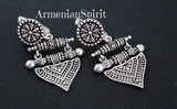 Jewelry set Earrings ring Sterling silver 925 Indian style inspired