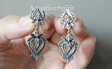 Lotus flower Earrings Sterling silver 925 Armenian jewelry Indian style inspired