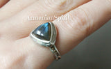 Set labradorite blue gem Silver gold plated jewelry Earrings and ring