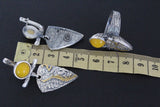 Silver 925 jewelry Earrings Yellow Jadeite gemstone Gold plated