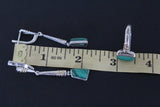 Silver 925 Earrings Green malachite gemstone Modern Gold plated