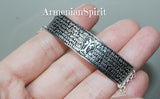 Men bracelet Armenian prayer sterling silver 925 on chain