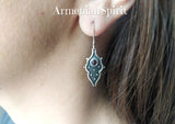 Silver Earrings hook Ear wire Natural garnet gemstone