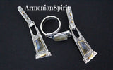 Set labradorite blue Silver 925 gold plated jewelry Earrings
