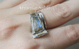 Set labradorite blue Silver 925 gold plated jewelry Earrings