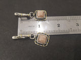 Jewelry set Earrings ring Sterling silver 925 natural tiger eye pink gem