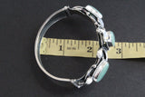 Silver 925 bracelet gemstone green jade Filigree jewelry handmade
