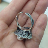 Jewelry set 925 Silver ring earrings pendant lab pearl white