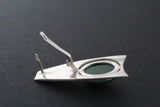SILVER 925 Jade Green natural earrings cabochon gemstone