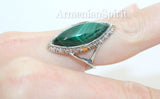 Malachite natural earrings and ring Silver 925 beautiful jewels gold plated