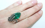 Emerald green matte stone earrings Marcasite STERLING SILVER 925