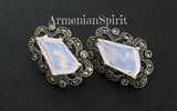 Jewelry Small nacreous pink earrings and ring topaz SILVER 925